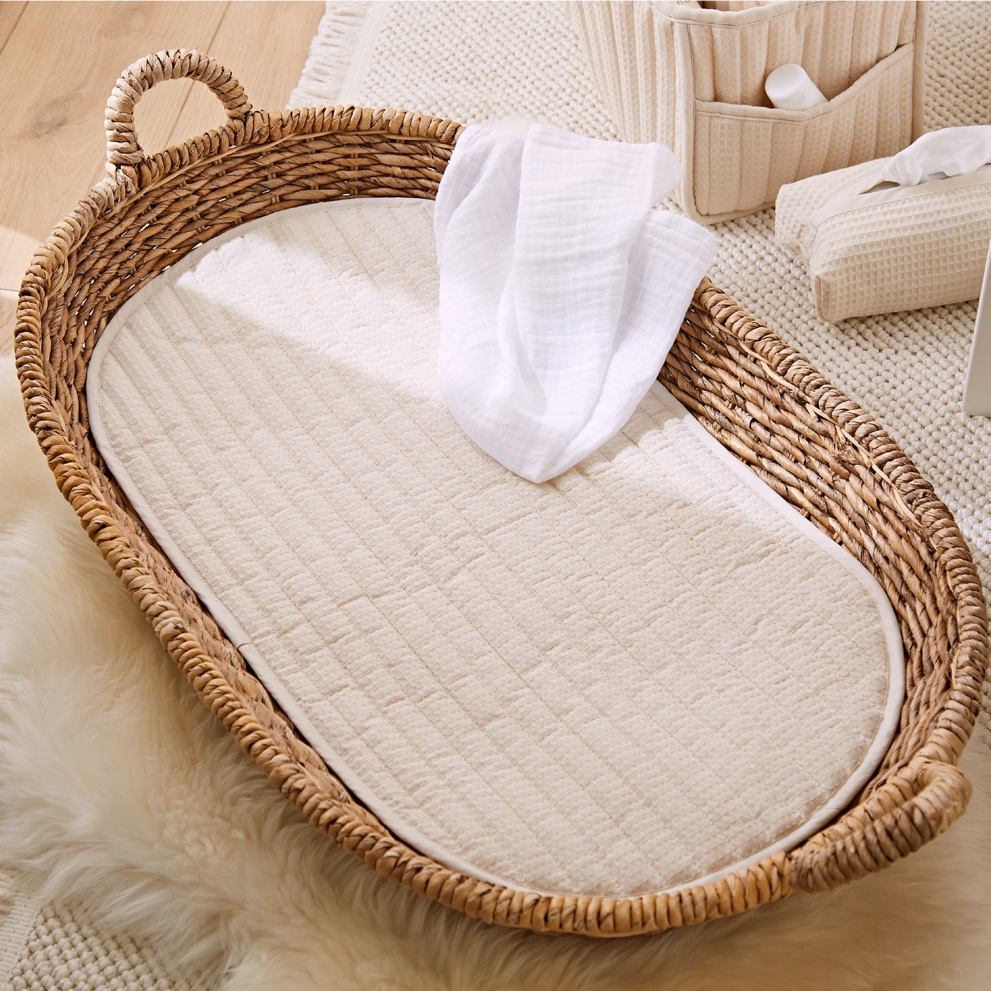 CuddleCo 2 Pack Travel Changing Pad - Cashmere Waffle
