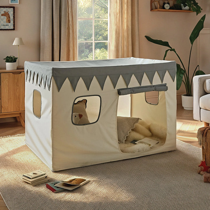 CuddleCo Play House with Bunting - Sea Salt