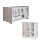 BabyStyle Verona 2 Piece Nursery Set - White/Ash COLLECTION ONLY