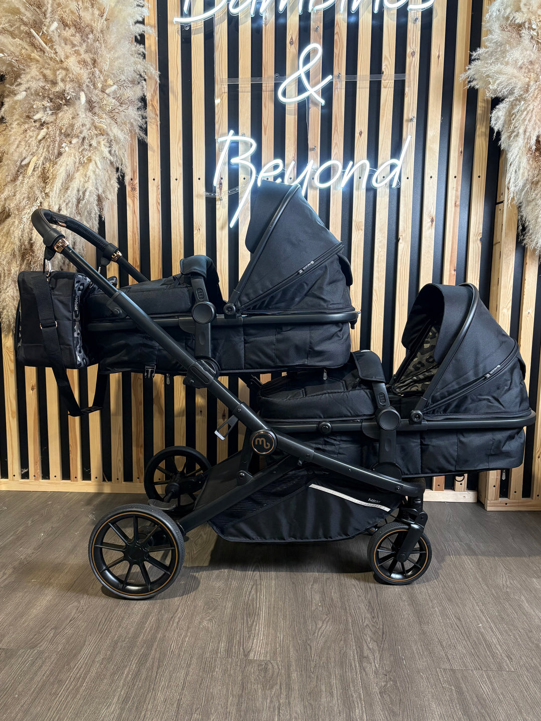 PRE LOVED My Babiie MB33 Twin Pushchair - Black Leopard