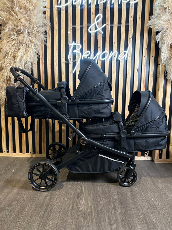 PRE LOVED My Babiie MB33 Twin Pushchair - Black Leopard