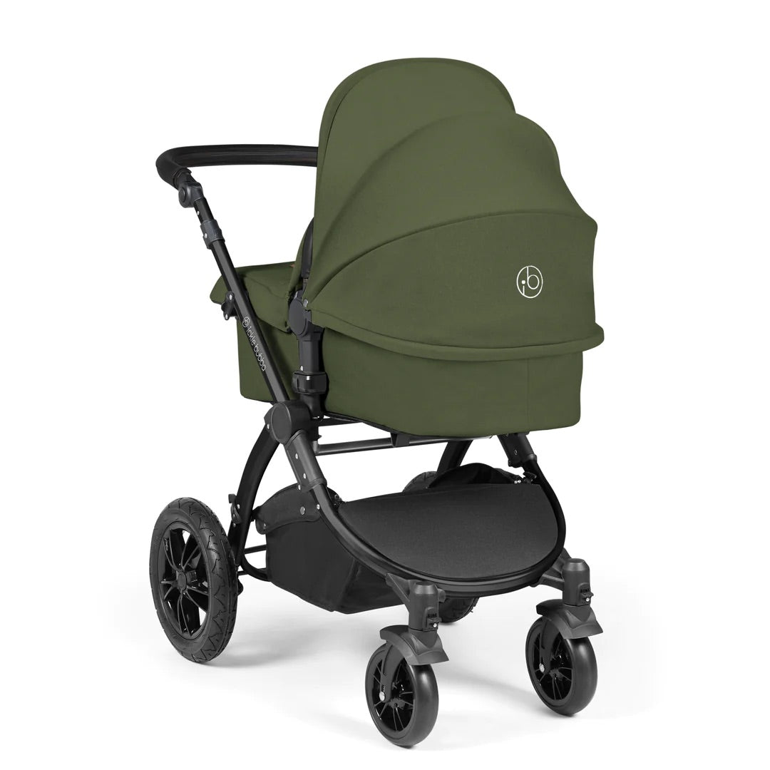 Ickle Bubba Stomp Luxe 12 Piece Cirrus Travel System + Isofix Base - Woodland/Black/Black
