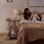 Tutti Bambini Cozee Sense Bedside Crib - Toasted Oak/Sand