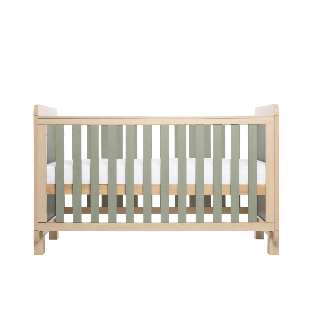 Tutti Bambini Kuba Cot Bed - Pickled Oak & Sage Weave