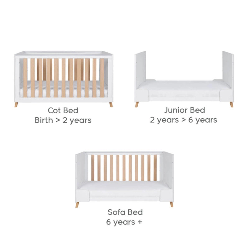 Tutti Bambini Fika 2 Piece Room Set - White/Light Oak