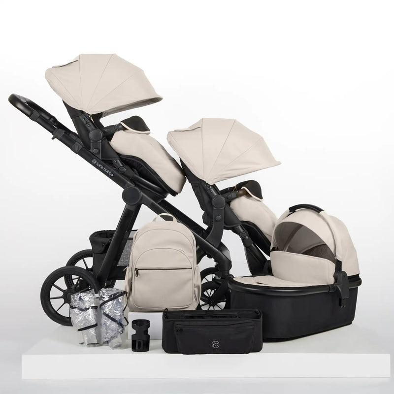 Ickle Bubba Virgo Twin 18 Piece Nimbus Car Seat Bundle - Stone