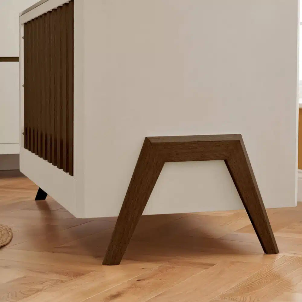 Tutti Bambini Fuori Mini Cot Bed - White Sand & Warm Walnut