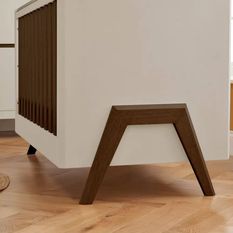 Tutti Bambini Fuori Mini Cot Bed - White Sand & Warm Walnut