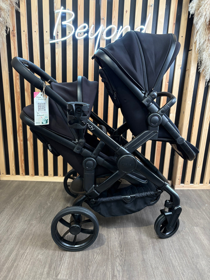 PRE LOVED iCandy Peach 7 Double Travel System - Jet/Black