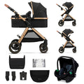 Kinderkraft Esme Pro 3in1 Travel System With Mink Pro2 Car Seat - Pure Black