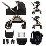 Kinderkraft Esme Pro 3in1 Travel System With Mink Pro2 Car Seat - Pure Black