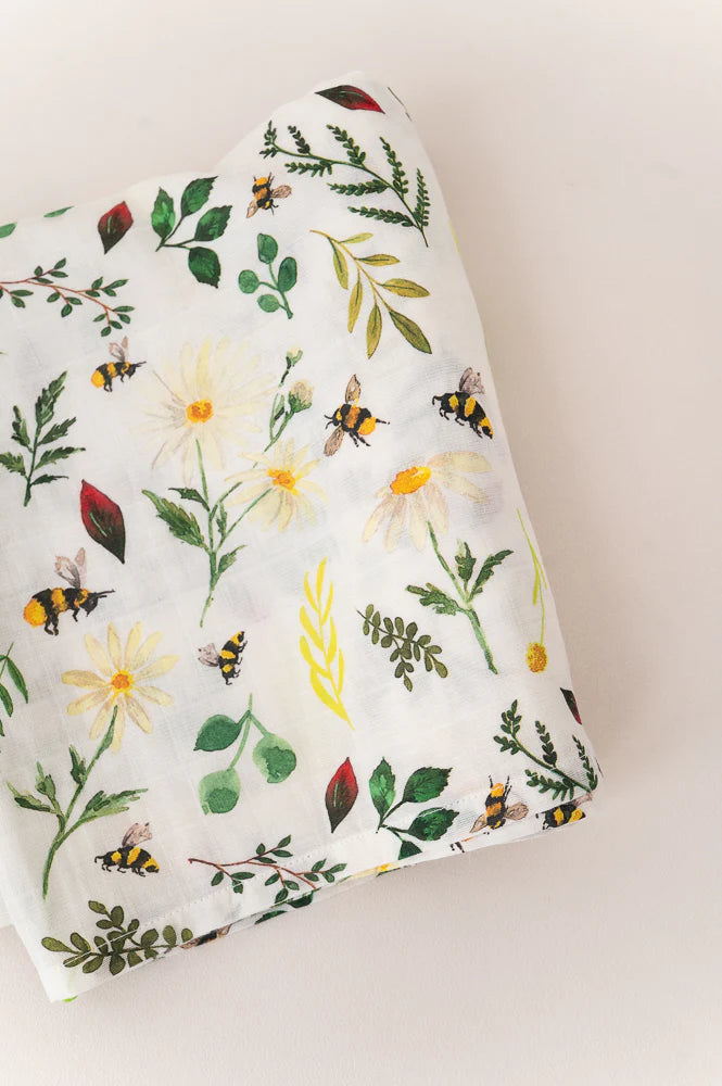 The Gilded Bird Wild Bee Bamboo Baby Blanket