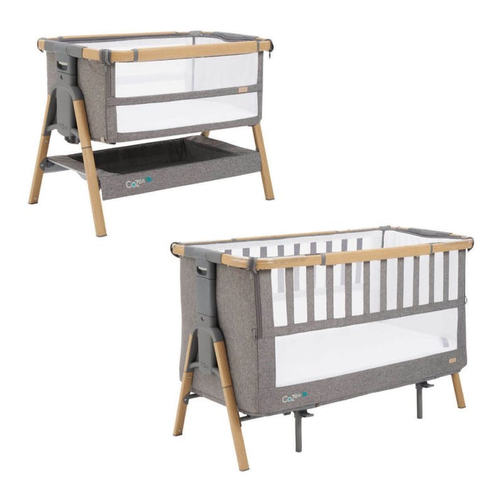 Tutti Bambini CoZee XL Bedside Crib and Cot – Oak/Charcoal