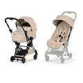 Cybex COŸA Comfort + Foldable Carrycot Matt Black - Cozy Beige (2026 Model)