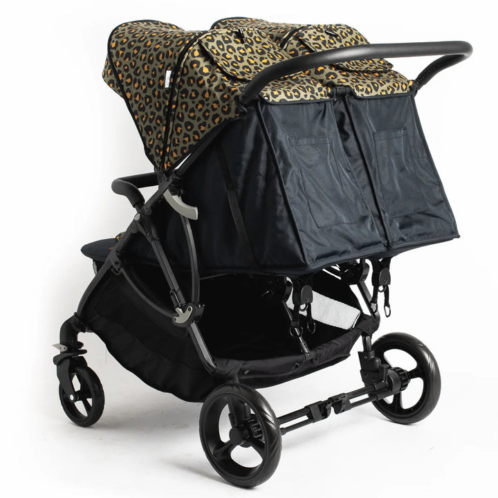 Roma Gemini Double Pushchair - Khaki Leopard