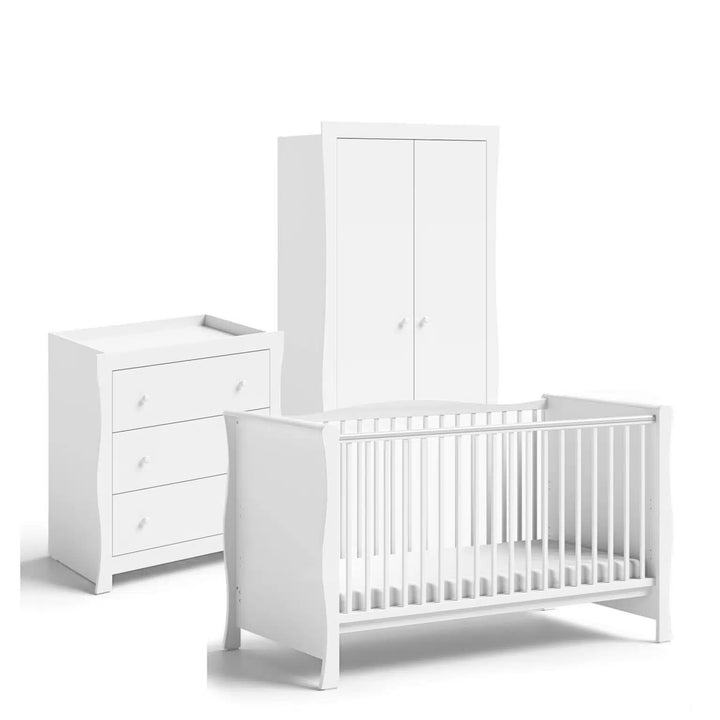 Little Acorns Traditional Sleigh 3 Piece Room Set – White