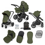 Ickle Bubba Stomp Luxe 9 Piece Pram Bundle - Woodland / Black