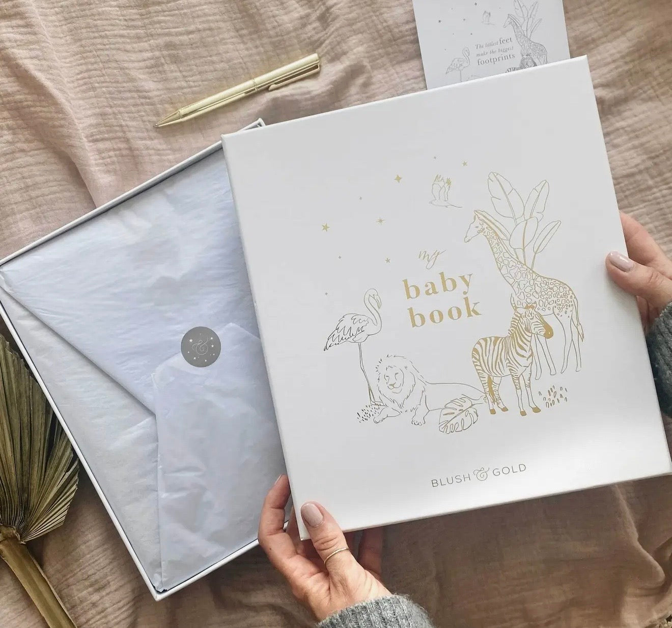 Blush & Gold My Baby Book - Baby Memory Book - Safari
