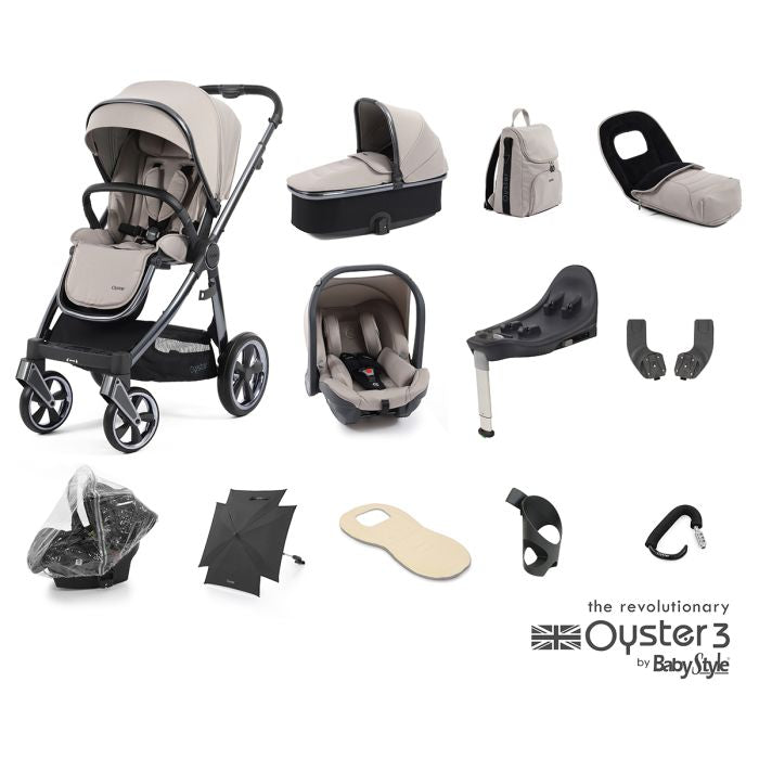 BabyStyle Oyster 3 Ultimate Bundle - Stone + FREE ORGANISER WORTH £30!