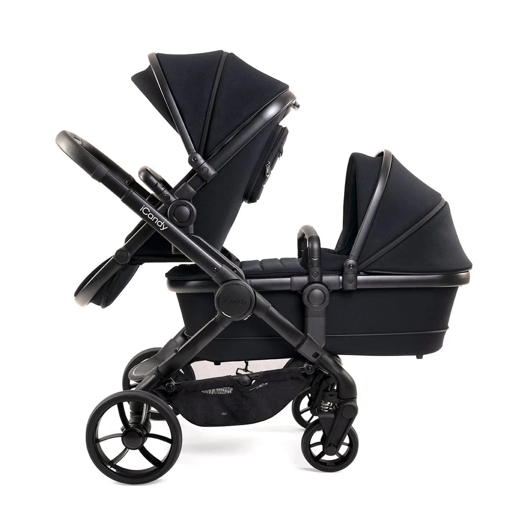 iCandy Peach 7 Double Pushchair - Jet/Black Edition