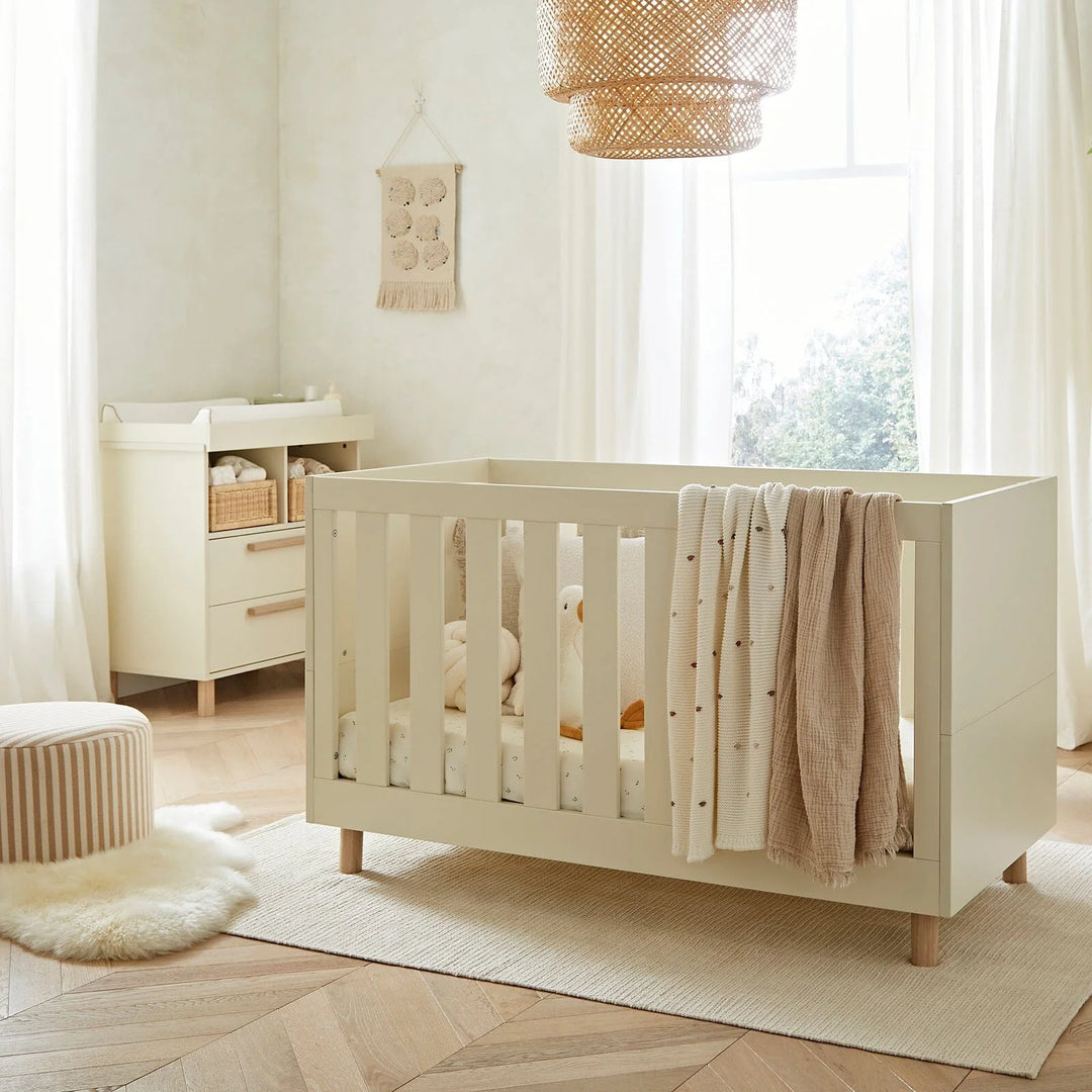 Cuddleco Harper 2 Piece Nursery Furniture Set - Cream & Ash