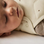 The Little Green Sheep Organic Quilted Baby Sleeping Bag - Linen with Cocoa - 2.5 Tog