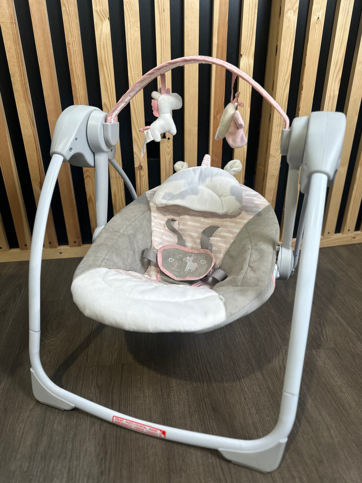 PRE LOVED Ingenuity Portable Baby Swing - Flora the Unicorn
