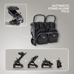 JoviKids Ayla Compact Twin Pushchair - Black