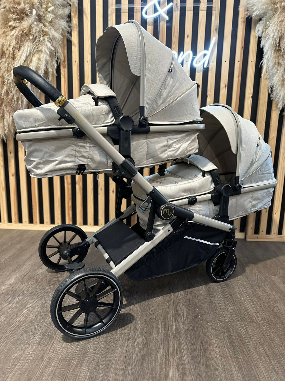 PRE LOVED My Babiie MB33 Twin Pushchair - Ivory