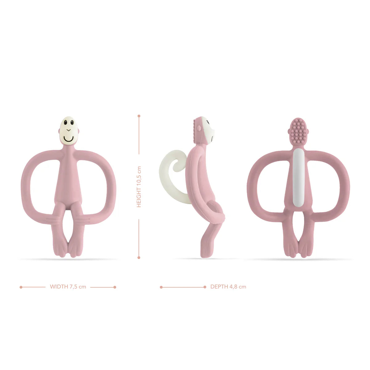 Matchstick Monkey Original Teething Toy  - Dusty Pink