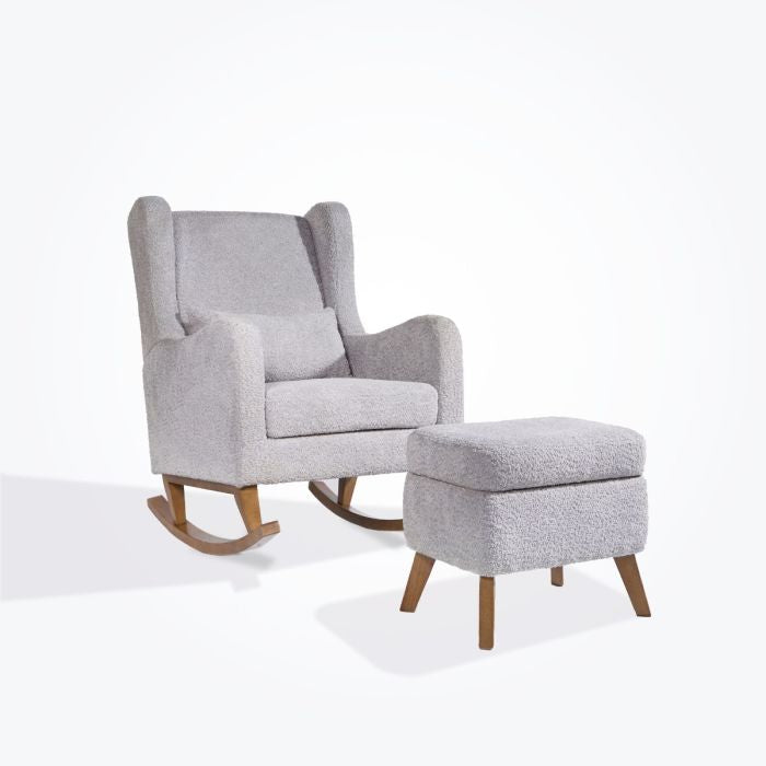 Tutti Bambini Harper Rocking Chair & Footstool - Cloud Grey
