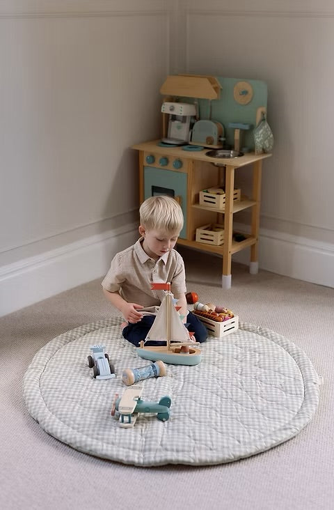 Ralphie Bear Quilted Playmat - Green Gingham