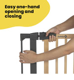 Safety 1st Simply Close Wood & Metal Pressure Fit Stair Gate - Natural
