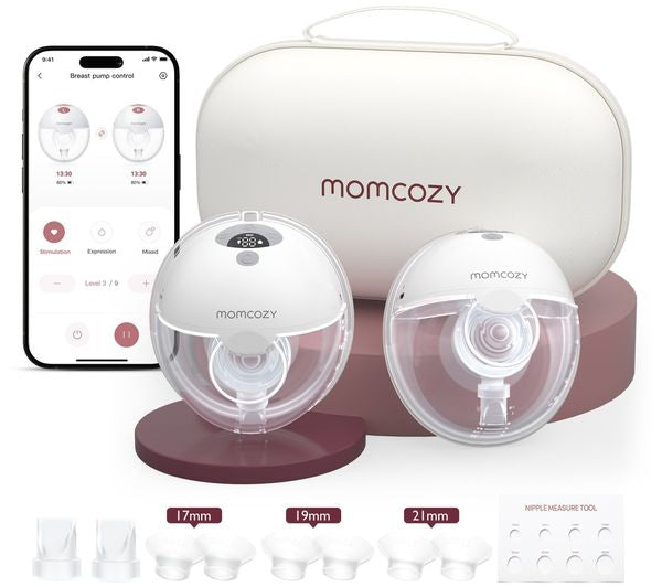 Momcozy M5 Smart Wearable Double Electric Breast Pump - Grey