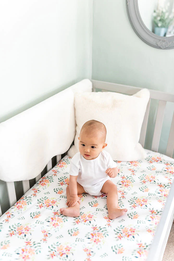 EX DISPLAY The Gilded Bird Pretty Stems Fitted Cot Sheet