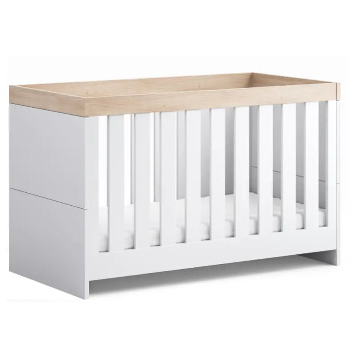 Little Acorns Burlington Cotbed - White/Oak