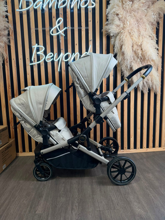 PRE LOVED My Babiie MB33 Twin Pushchair - Ivory