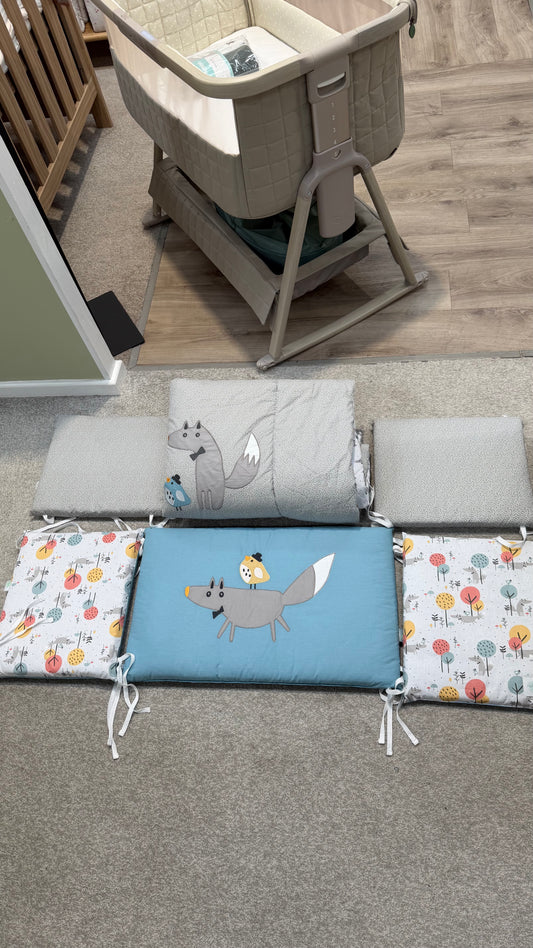 EX DISPLAY Baby Star Cot Bedding Set - Wolf