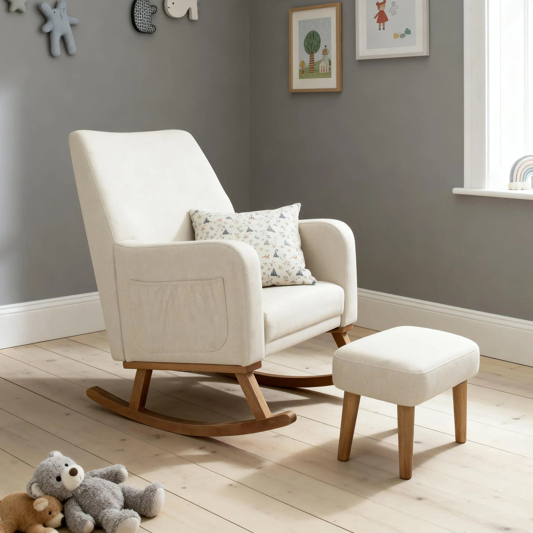Babymore Callie Nursing Chair with Stool – Ivory