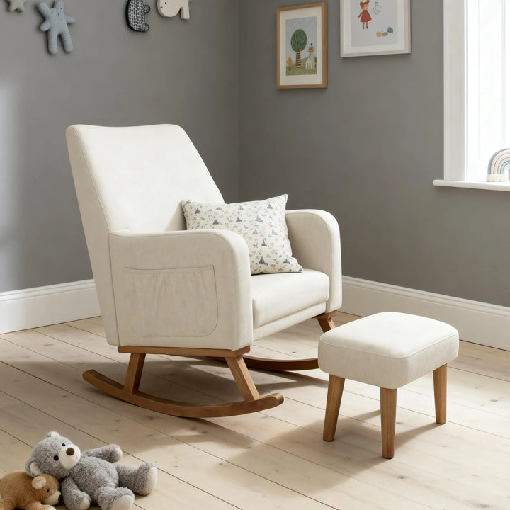 Babymore Callie Nursing Chair with Stool – Ivory