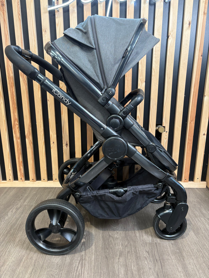 PRE LOVED iCandy Peach 6 Pushchair w/ Cybex Cloud T Car Seat - Grey Twill