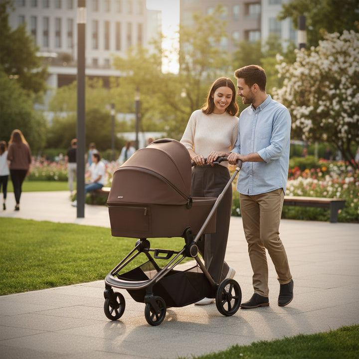 Redkite Push Me Cruise Complete Essentials Baby Bundle Inc Spin Base - Chestnut