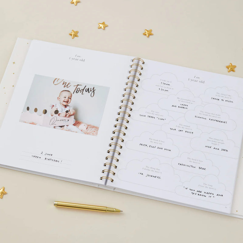 Blush & Gold My Baby Book - Baby Memory Book - Safari