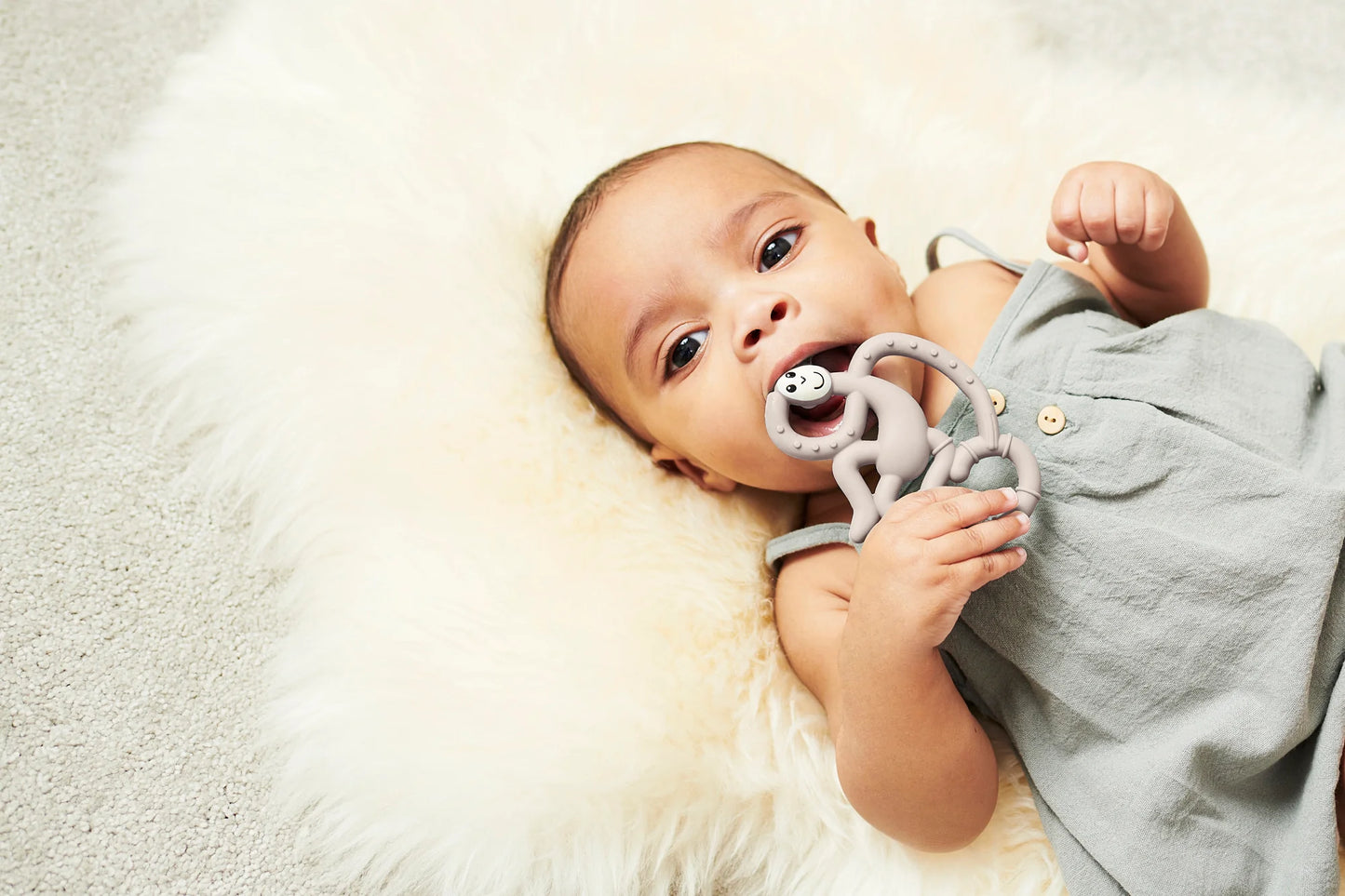 Matchstick Monkey Mini Monkey Teether - Grey