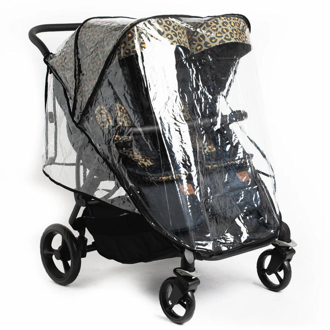 Roma Gemini Double Pushchair - Khaki Leopard