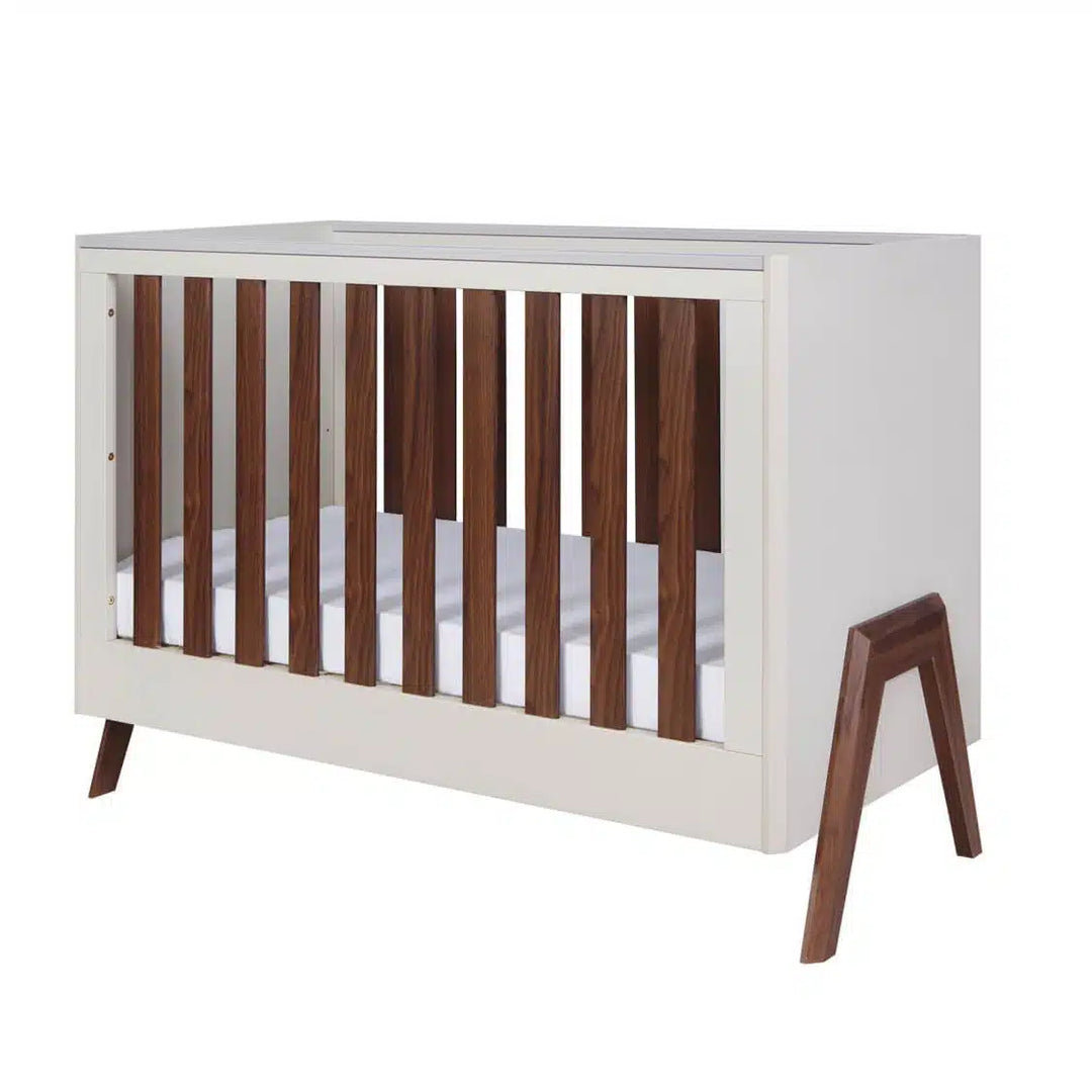 Tutti Bambini Fuori Mini Cot Bed White Sand & Warm Walnut