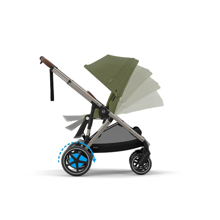 Cybex eGazelle S Double Pushchair - Taupe/Moss Green