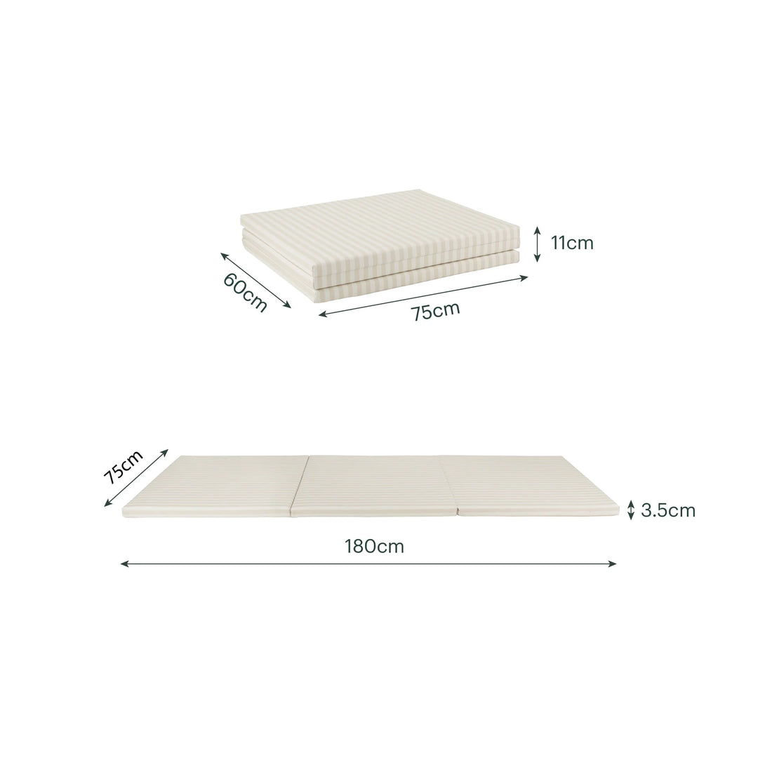 CuddleCo Soft Play 3-Fold Tumble Mat - Cookie Stripe