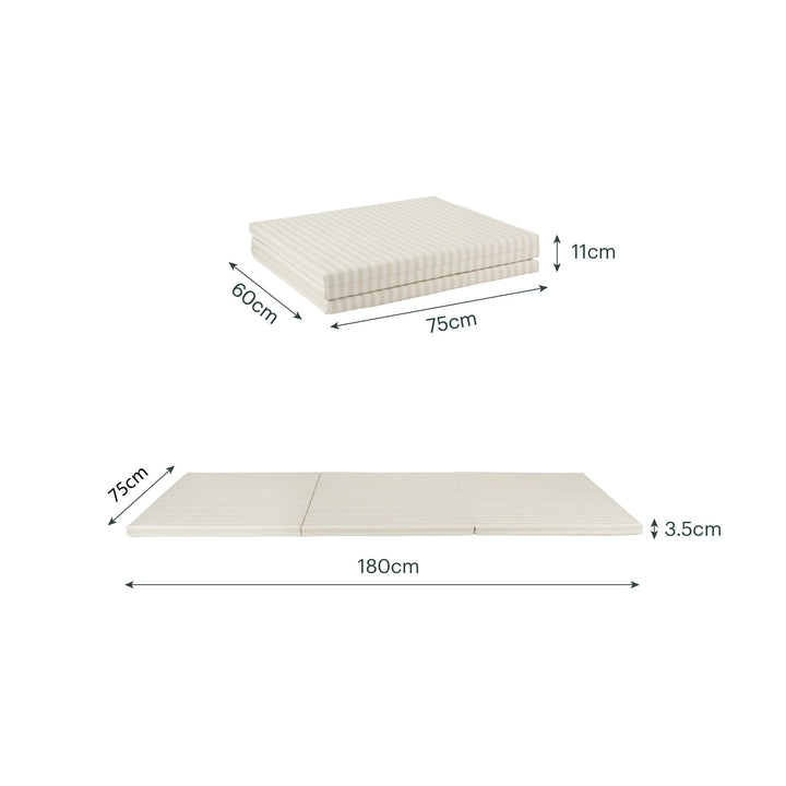 CuddleCo Soft Play 3-Fold Tumble Mat - Cookie Stripe