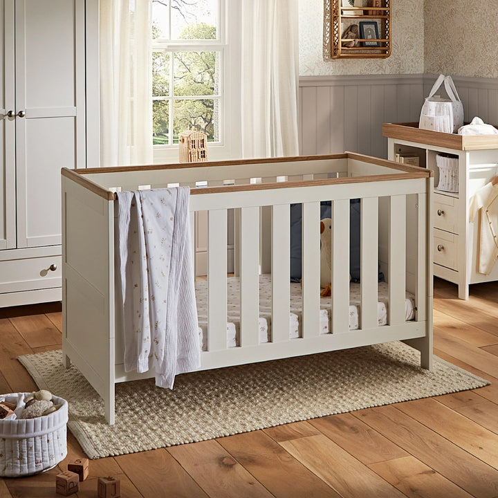 CuddleCo Burford Cot Bed - White & Oak
